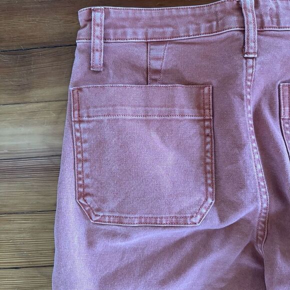Madewell Slim Emmett Wide-Leg Crop Pants in Sweet Dahlia Pink Size 28 - Picture 6 of 6